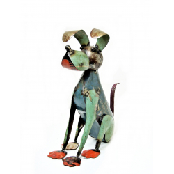 Pies siedzący figurka metalowa 33cm